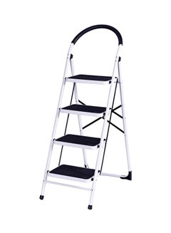 Buy 4-Step Ladder Folding Stool White/Black 59x.5x15.5x32.5inch in UAE