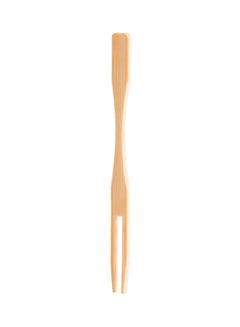 Buy 100-Piece Mini Dessert Bamboo Fork Yellow 10 x 1 x 10centimeter in UAE