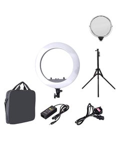 Buy LED Photography Ring Light With Tripod Stand And Accessory Black/White/Grey in UAE