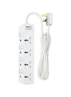 Buy 4-Way Power Extension Socket White in UAE