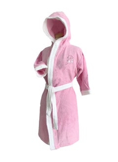 Buy Kids Hooded Bath Robe For 16 Years Light Pink/White MNone in UAE