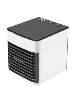 Buy Portable Air Cooler Fan With LED Light White/Black 16.5x17x14.5cm in Egypt