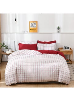 Buy 6 Piece Duvet Cover Set (1 duvet cover+1 fitted sheet+ 4 pillow cases) Microfiber Cross-wire King in Saudi Arabia