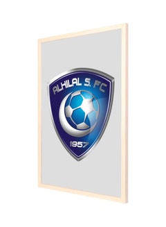 Buy Alhilal Wall Painting With Frame Grey/Blue/White 53x73cm in Saudi Arabia