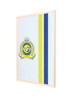 Buy Al Nassr Framed Wall Painting White/Yellow/Blue 53x73cm in Saudi Arabia