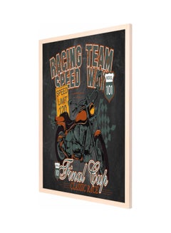 Buy Racing Team Speed Way Wall Painting With Frame Grey/Black/Orange 53x73cm in Saudi Arabia