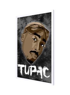 Buy Tupac Wall Painting With Frame Brown/Black/White 53x73cm in Saudi Arabia