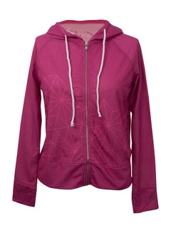 Buy Aura Hooded Neck Sweatshirt Pink in UAE