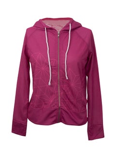 Buy Aura Hooded Neck Sweatshirt Pink in UAE