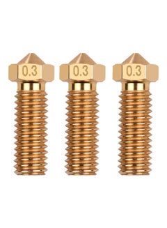 Buy 3-Piece 3D Printer Extruder Brass Volcano Nozzle Gold in UAE