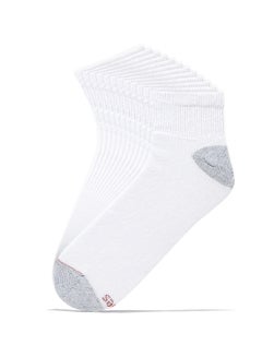 Buy 6-Pair Big And Tall Ankle Socks White in UAE