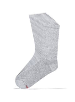 Buy 6-Pair Classic Cotton Crew Socks Grey in UAE