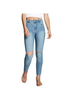 Buy Mid Rise Cropped Skinny Jeans Venice Blue in UAE