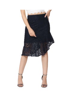 Buy Lace Design Skirt Blue in UAE