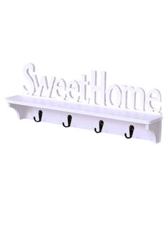 Buy Sweet Home Wall Hanging Key Holder Hook White/Black 47 x 9centimeter in Saudi Arabia