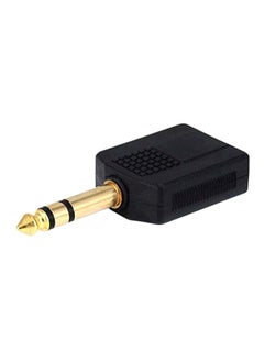 Buy 6.35 mm Stereo Plug To  Stereo Jack Splitter Adapter Black/Gold in UAE