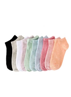اشتري 10 Pair Cotton Casual Ankle Socks Multicolour في السعودية