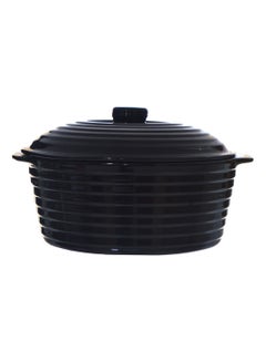 Buy Pizza Round Oven Casserole With Lid Black in Egypt