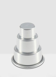 Buy 3-Tier Cake Baking Mould Silver 8x5x5centimeter in UAE