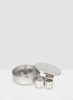 Buy 12-Piece Stainless Steel Cookie Cutter Set Silver in UAE