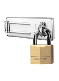 Buy Set Of No. 703 Straight Bar Hasp + No. 140 Brass Padlock 140703Eurd Gold/Silver in UAE