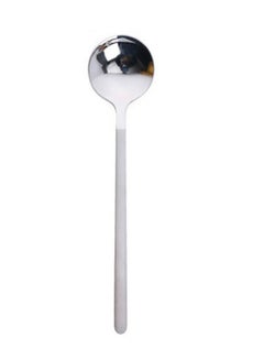 Buy Long Handle Pattern Coffee And Dessert Spoon Silver 15cm in UAE