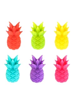 Buy 6-Piece Wine Glass Silicone Pineapple Mark Multicolour 10 x 10 x 2centimeter in Saudi Arabia