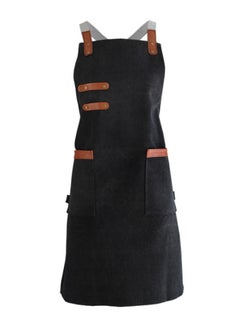 Buy Adjustable Stripe Chef Apron Black/Brown 80 x 25centimeter in UAE