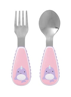 Buy 2-Piece Zootensils Cutlery Set - Pink in UAE