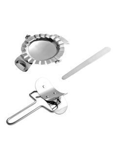 Buy 3-Piece Dumpling Maker Set Silver 1 Dumpling Press 8 , 1 Dumpling Cut 15.5x7.5 , 1 Filling Spoon 16cm in UAE