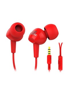 Buy Wired In-Ear Earphones With Mic Red in UAE