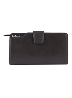 Buy Flap Closure Leather Wallet Black in Saudi Arabia