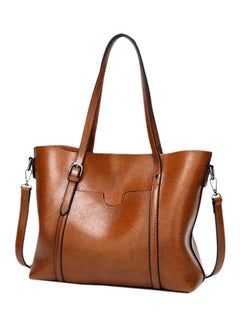 Buy Zipper Tote Bag Brown in UAE