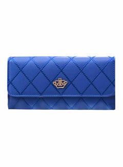 Buy Multifunctional Leather Wallet Royal Blue in Saudi Arabia