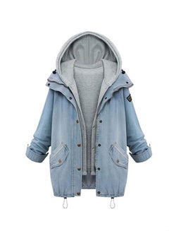 Buy Two Piece Oversized Denim Jacket Multicolour in Saudi Arabia