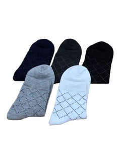 Buy 5-Pair Socks Set Black/Grey/White in Saudi Arabia