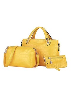 Buy 3-Piece Composite Bag Set Yellow in UAE