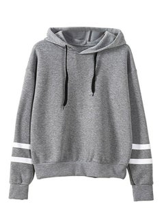 اشتري Polyester Long Sleeves Hoodie رمادي في الامارات