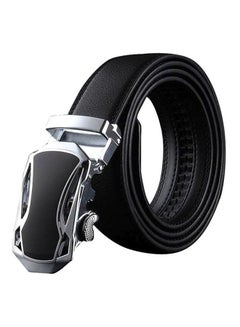 Buy Leather Belt Black/Silver in Saudi Arabia