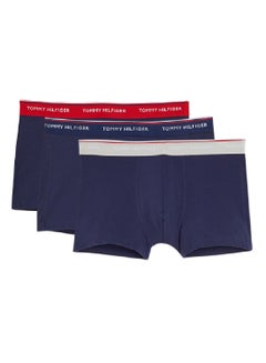 Buy Signature Branding Waist Boxer Brief, Pack Of 3 Navy in UAE