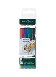اشتري طقم أقلام ماركر بغطاء لتحديد متعدد ودائم مكون من 4 قطع أحمر / أزرق / أخضر في الامارات