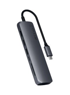 Buy Type-C Slim Multiport With Ethernet Adapter Space Grey in Saudi Arabia