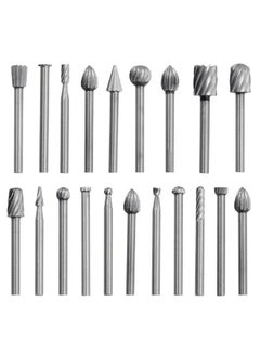 اشتري 20-Piece Carbide Burr Power Drill Bit Set Silver في السعودية