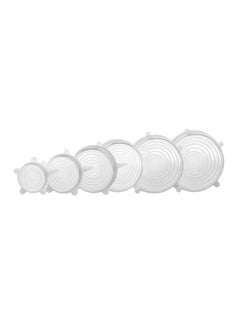 Buy 6-Piece Silicone Food Cover Lid Clear in UAE