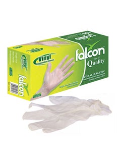 Buy 100-Piece Disposable Glove Set White M in UAE