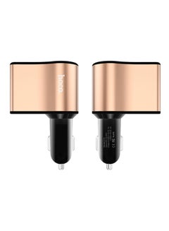 Buy 2-Piece Dual Port USB Car Charger Gold/Black in UAE