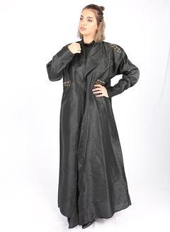 Buy Leaf Design Abaya Black in Saudi Arabia