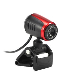 Buy HD USB Webcam With Microphone Black/Red in UAE