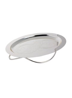 اشتري Oval Tray With Infinity Stand فضي 35سنتيمتر في السعودية