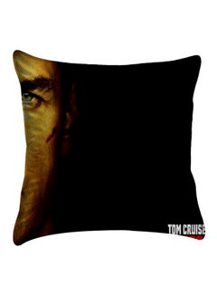 Buy Tom Cruise Printed Decorative  Cushion Cover Black/Yellow/White Polyester Black/Yellow/White 40x40cm in Egypt